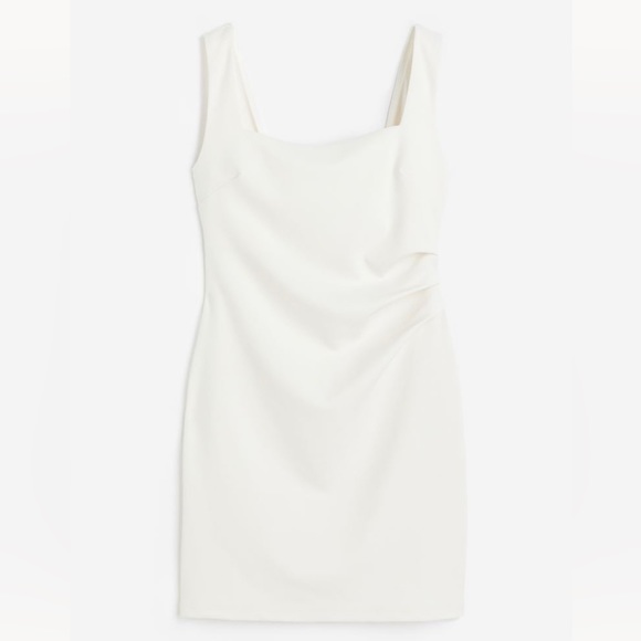 H&M Pleated Dress in Ivory White XL NWT - Picture 3 of 9